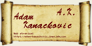 Adam Kanačković vizit kartica